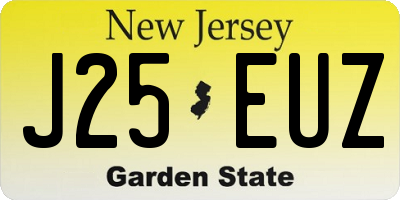 NJ license plate J25EUZ