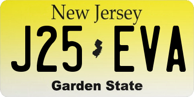 NJ license plate J25EVA