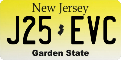 NJ license plate J25EVC