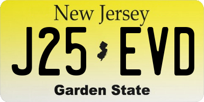 NJ license plate J25EVD