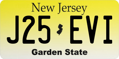 NJ license plate J25EVI