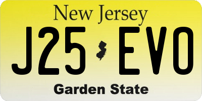 NJ license plate J25EVO