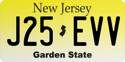 NJ license plate J25EVV
