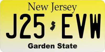 NJ license plate J25EVW