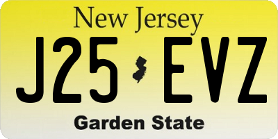 NJ license plate J25EVZ