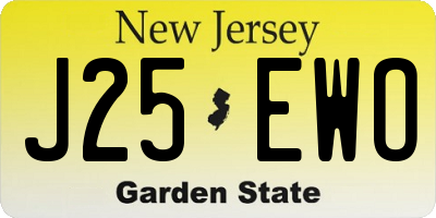 NJ license plate J25EWO
