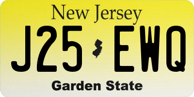 NJ license plate J25EWQ
