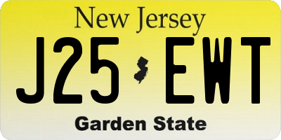 NJ license plate J25EWT