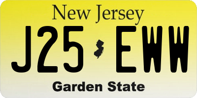 NJ license plate J25EWW
