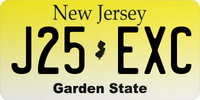 NJ license plate J25EXC