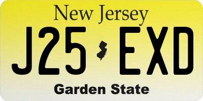 NJ license plate J25EXD