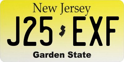 NJ license plate J25EXF