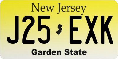 NJ license plate J25EXK