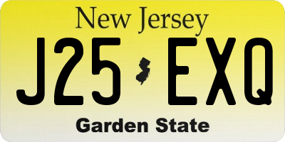 NJ license plate J25EXQ
