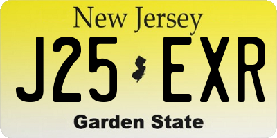 NJ license plate J25EXR