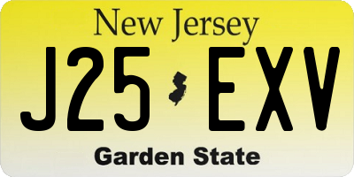 NJ license plate J25EXV