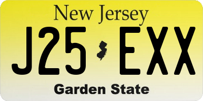 NJ license plate J25EXX