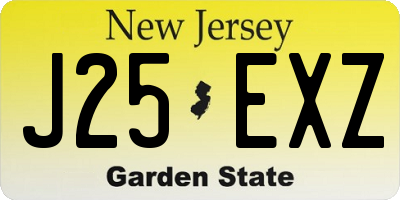NJ license plate J25EXZ