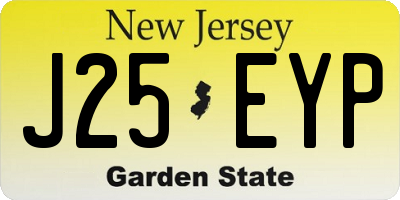 NJ license plate J25EYP