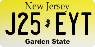 NJ license plate J25EYT