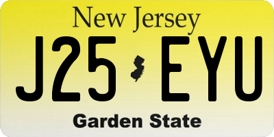 NJ license plate J25EYU