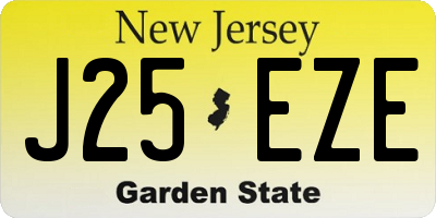 NJ license plate J25EZE