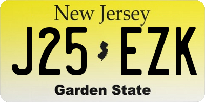 NJ license plate J25EZK