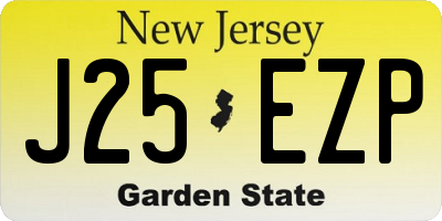 NJ license plate J25EZP