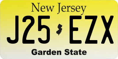 NJ license plate J25EZX