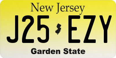 NJ license plate J25EZY