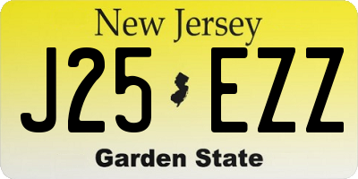 NJ license plate J25EZZ