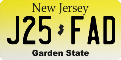 NJ license plate J25FAD
