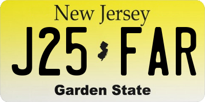 NJ license plate J25FAR