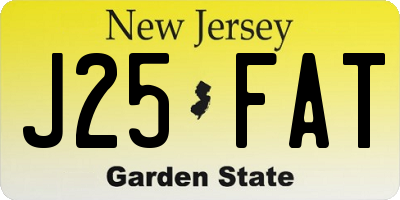 NJ license plate J25FAT
