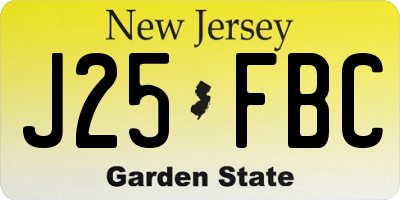 NJ license plate J25FBC