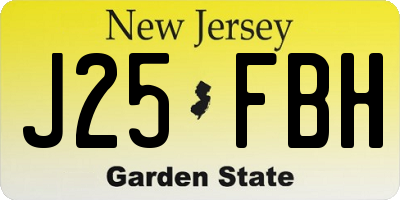 NJ license plate J25FBH