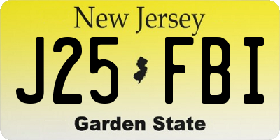 NJ license plate J25FBI