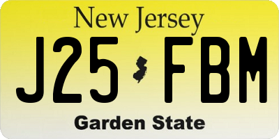 NJ license plate J25FBM