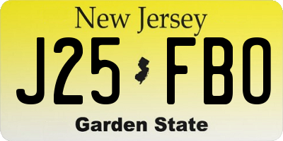 NJ license plate J25FBO
