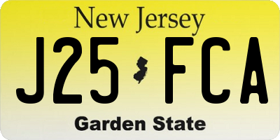 NJ license plate J25FCA