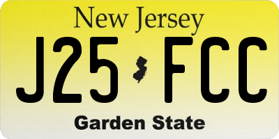 NJ license plate J25FCC