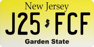 NJ license plate J25FCF