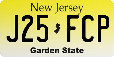 NJ license plate J25FCP
