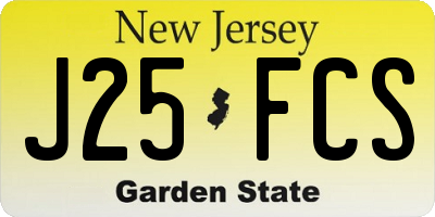 NJ license plate J25FCS