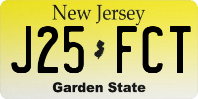 NJ license plate J25FCT