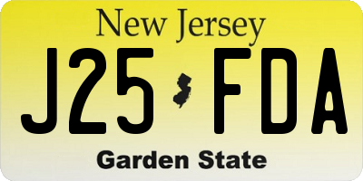 NJ license plate J25FDA
