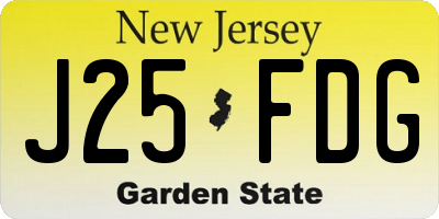 NJ license plate J25FDG