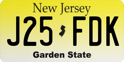 NJ license plate J25FDK