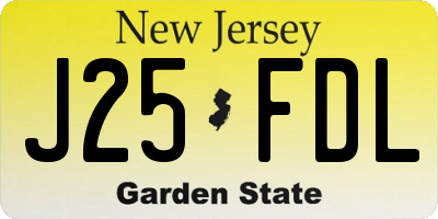 NJ license plate J25FDL