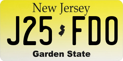 NJ license plate J25FDO